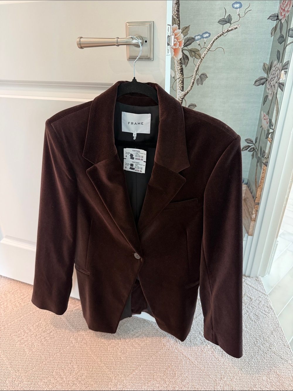 Frame Brown Velvet Blazer